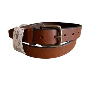 Gap Men's Leather Belt Brown Cognac Gold Tone 42